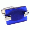 Blue rectangle opal cufflinks