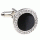 Elegant black spot circle shining cufflinks