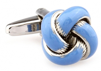 Blue love knot cufflinks - Click Image to Close