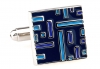 Blue maze cufflinks