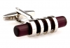Dark purple glass cylinder cufflinks
