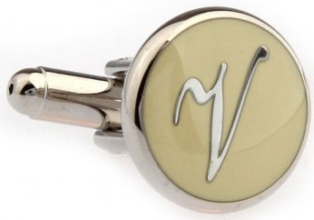 PERSONAL ALPHABET LETTER v CUFFLINKS