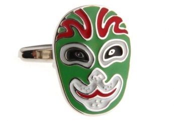 TUNXI opera mask cufflinks - Click Image to Close