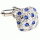 Blue shining square mushroom cufflinks