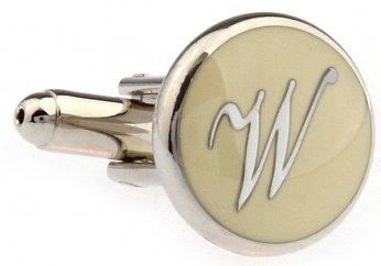 PERSONAL ALPHABET LETTER w CUFFLINKS - Click Image to Close