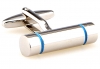 2 stripes cylinder solid blue cufflinks