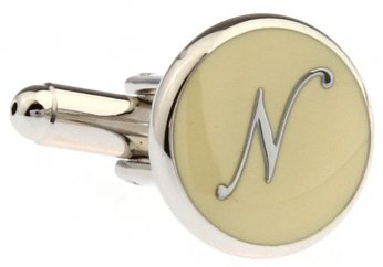 PERSONAL ALPHABET LETTER n CUFFLINKS