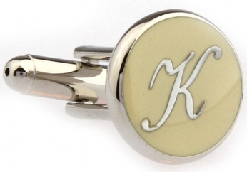 PERSONAL ALPHABET LETTER k CUFFLINKS - Click Image to Close