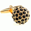 Black spot golden flower ball shining cufflinks