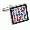 Special and colorful alphabet cufflinks
