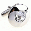 Plain spot white shining cufflinks