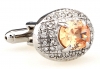 Orange romantic crystal cufflinks