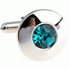 Plain spot green shining cufflinks