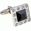 Elegant black spot square shining cufflinks