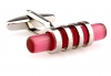 Pink glass cylinder cufflinks
