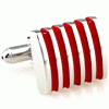 5 vertical red strips rectangle cufflinks