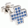 Blue ball filled cross sharp cufflinks