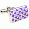 Convex purple rectangle matrix cufflinks