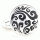 Silver black swirl patterned circle cufflinks