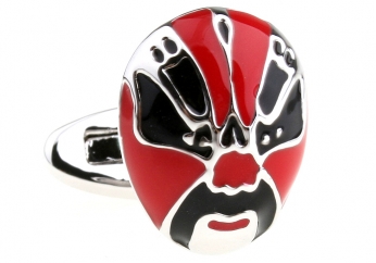 KUNMING opera mask cufflinks - Click Image to Close
