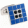 Blue square edged four circles cufflinks