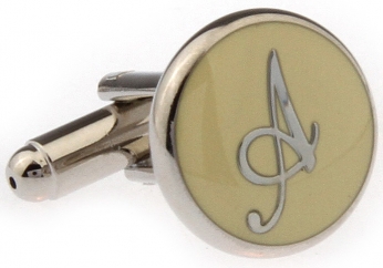 PERSONAL ALPHABET LETTER a CUFFLINKS - Click Image to Close