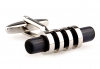 Black glass cylinder cufflinks