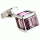 Triple purple strips 3D square crystal cufflinks