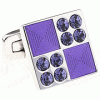 Purple squares and dice four cufflinks