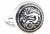 Silver black dragon circle cufflinks