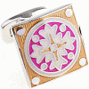 Golden cross embroidery cufflinks