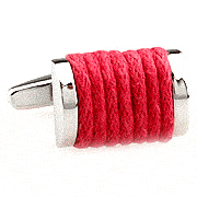 Red rope bound cufflinks - Click Image to Close