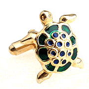 Golden turtle cufflinks - Click Image to Close
