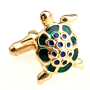 Golden turtle cufflinks