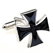 Black cross shape cufflinks - Click Image to Close