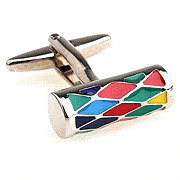 Camouflage 3D cylinder cufflinks