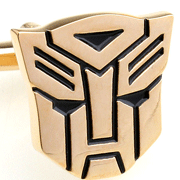 Gold transformers face cufflinks - Click Image to Close