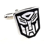 Black transformers face cufflinks