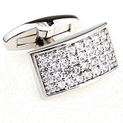 Bubbling shining rectangle cufflinks