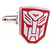 Red transformers face cufflinks - Click Image to Close