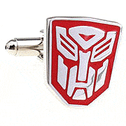 Red transformers face cufflinks
