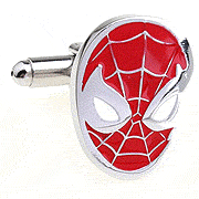 Spiderman head cufflinks - Click Image to Close