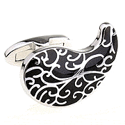 Black dolphin cufflinks - Click Image to Close
