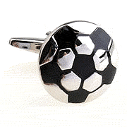 Silver football cufflinks