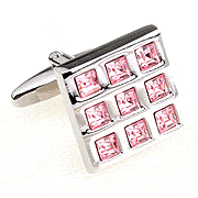 3x3 pinks square cufflinks - Click Image to Close