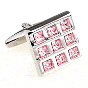 3x3 pinks square cufflinks