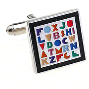 Special and colorful alphabet cufflinks - Click Image to Close