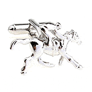 A man riding a horse cufflinks