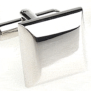 Smooth metal convex square cufflinks - Click Image to Close