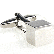 Matte 3-D square solid color cufflinks